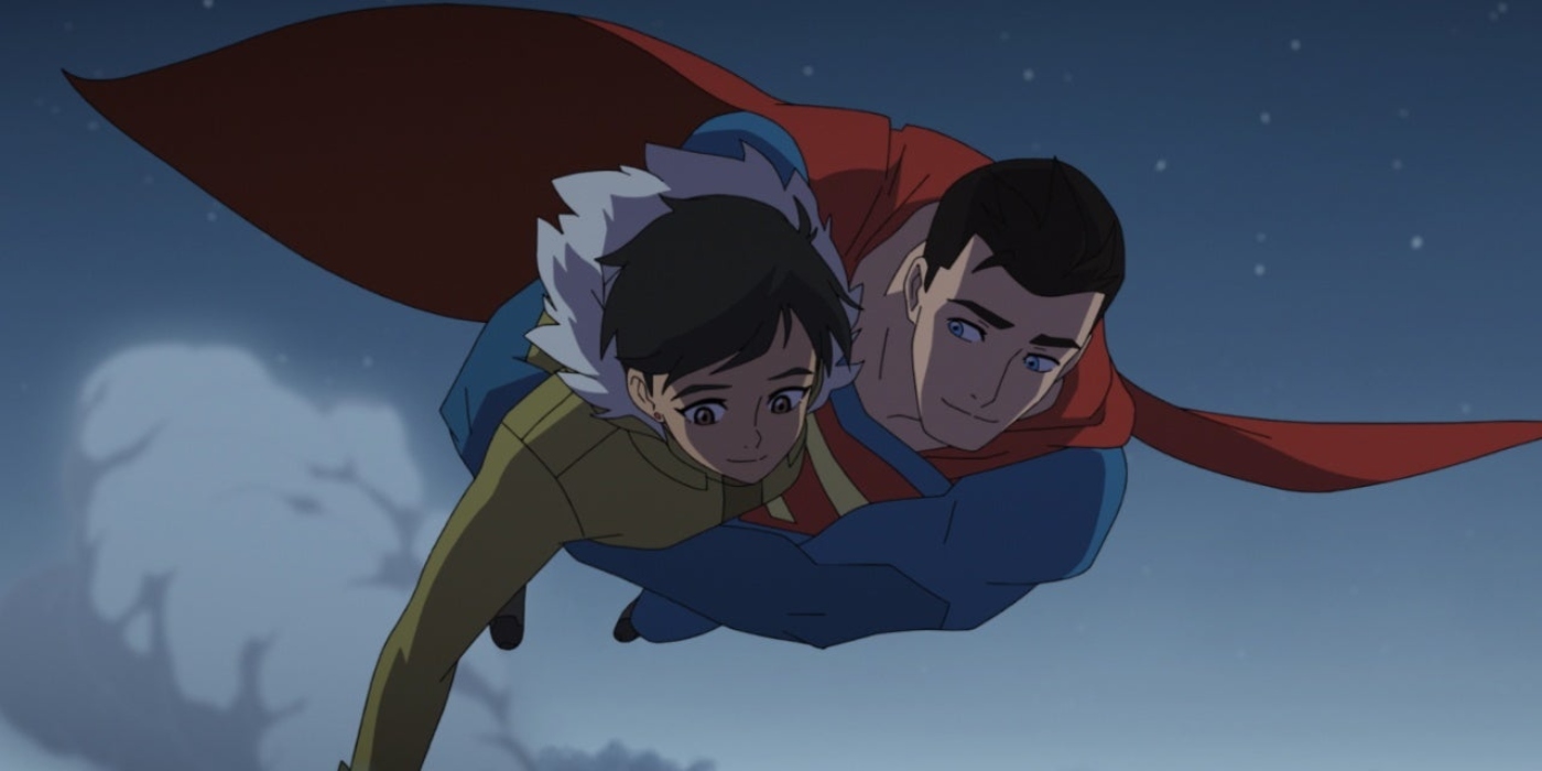 Clark Kent flying with someone in his arms in My Adventures with Superman Season 2 | Agents of Fandom