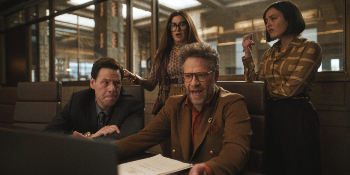 Seth Rogen, Ike Barinholtz, Kathryn Hahn, and Chase Sui Wonders in The Studio | Agents of Fandom