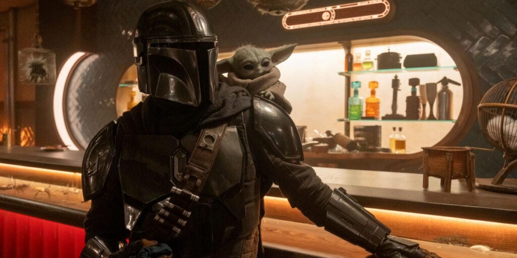 Din Djarin and Grogu hang out at the bar | Agents of Fandom