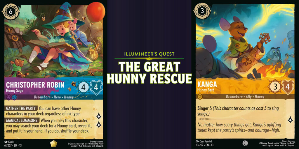 Examples of cards in Disney Lorcana: Illumineer's Quest - The Great Hunny Rescue | Agents of Fandom